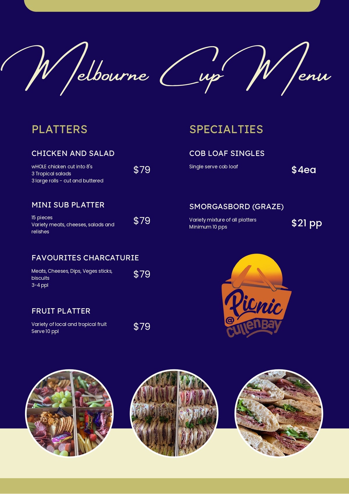 Melbourne Cup Fruit Platter Picnic at Cullen Bay